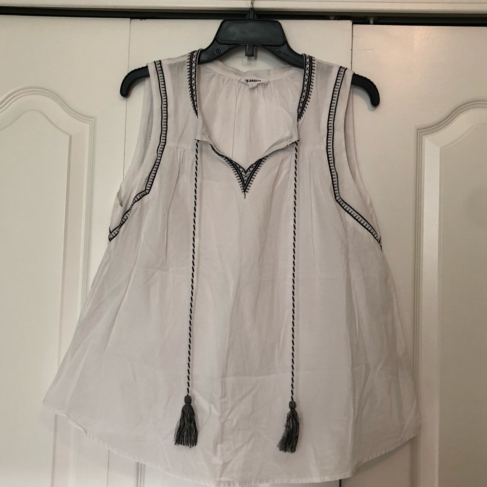 white sleeveless top